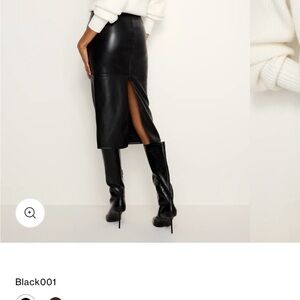 Good American Black Midi Skirt